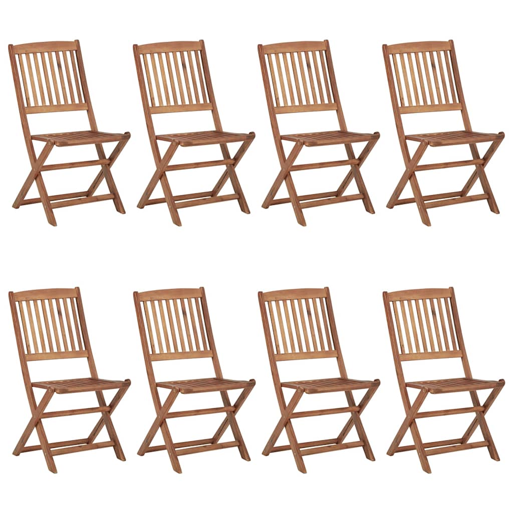 vidaXL Tuinstoelen 8 st inklapbaar met kussens massief acaciahout afbeelding
