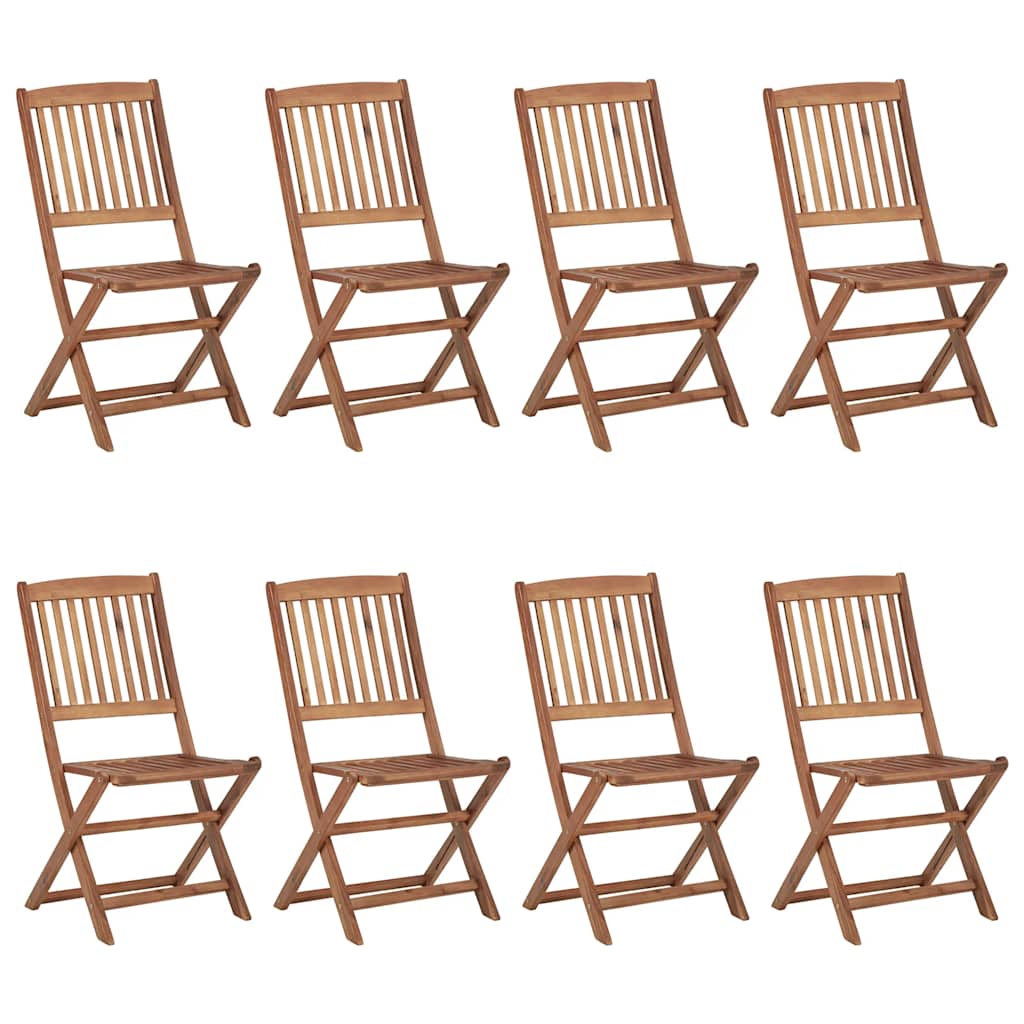 

vidaXL Tuinstoelen 8 st inklapbaar met kussens massief acaciahout