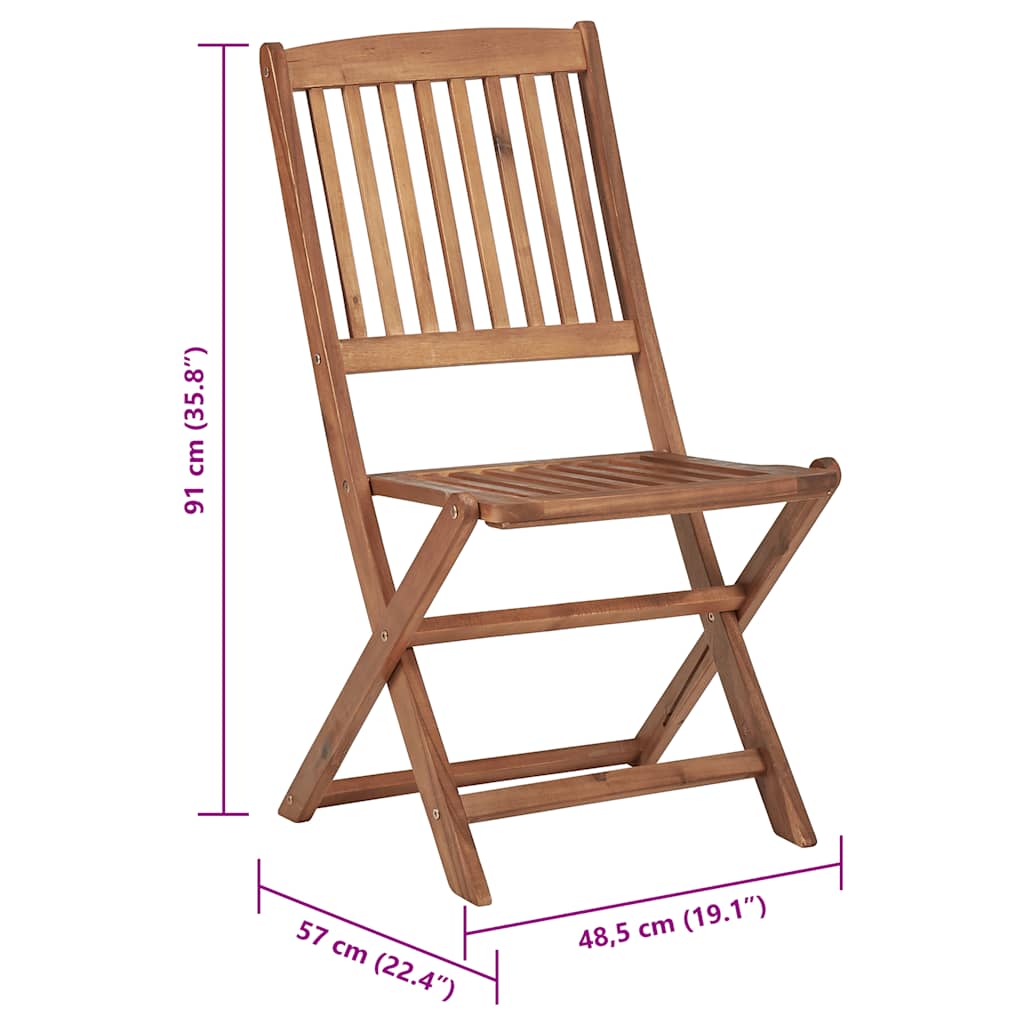 Tuinstoelen 8 st inklapbaar met kussens massief acaciahout image 14