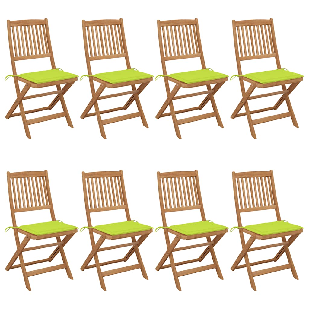 Klappbare Gartenstühle 8 Stk. mit Kissen Massivholz Akazie Königsblau 6 Mit Armlehnen