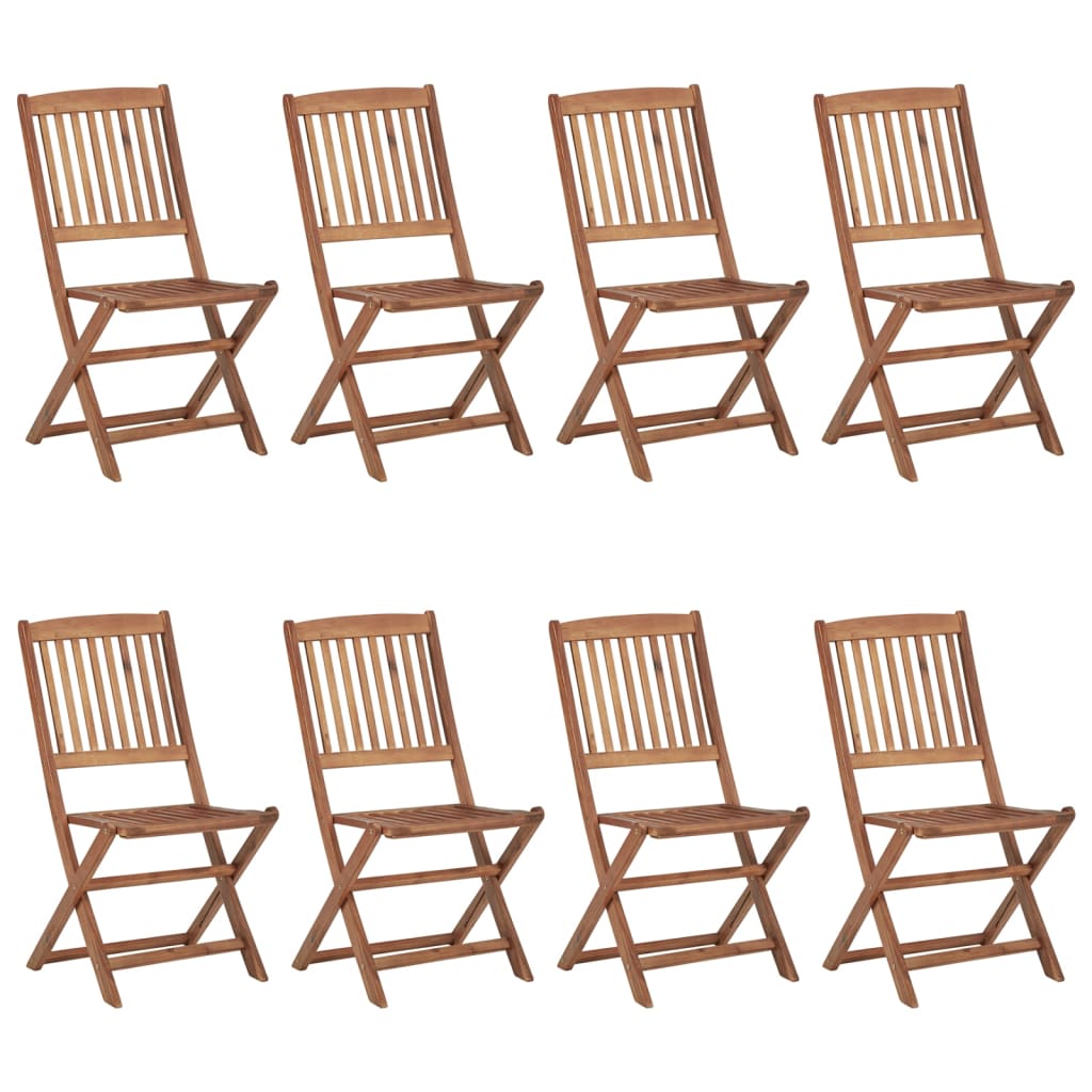 vidaXL Tuinstoelen 8 st inklapbaar met kussens massief acaciahout afbeelding