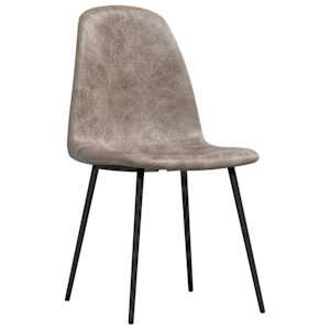 vidaXL Valgomojo kėdės, 6vnt., tamsiai pilkos spalvos, dirbtinė oda