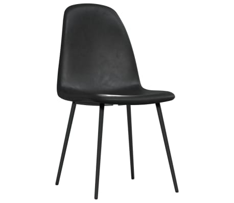 vidaXL valgomojo kėdės, 6vnt., juodos spalvos, dirbtinė oda