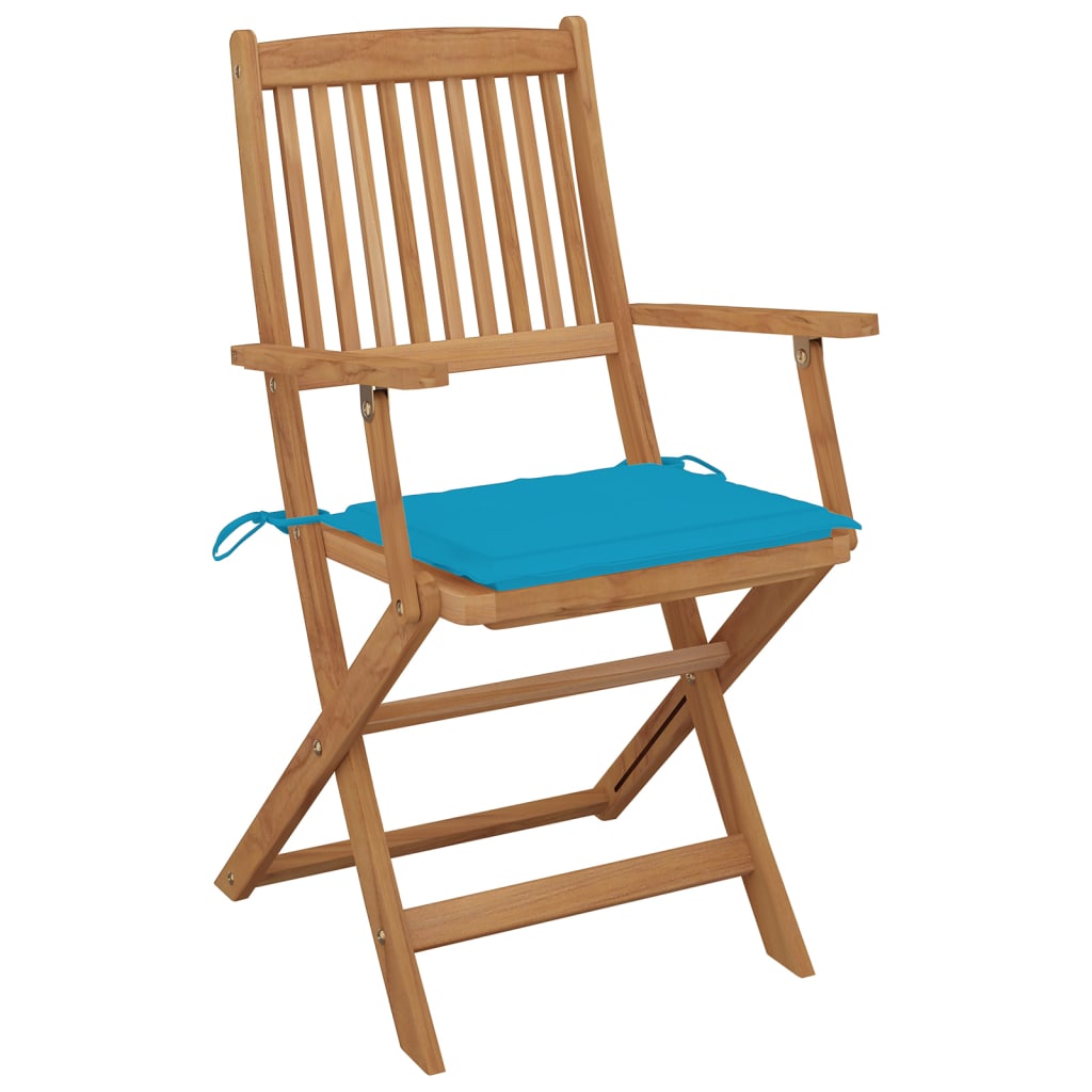 vidaXL Tuinstoelen 8 st inklapbaar met kussens massief acaciahout afbeelding