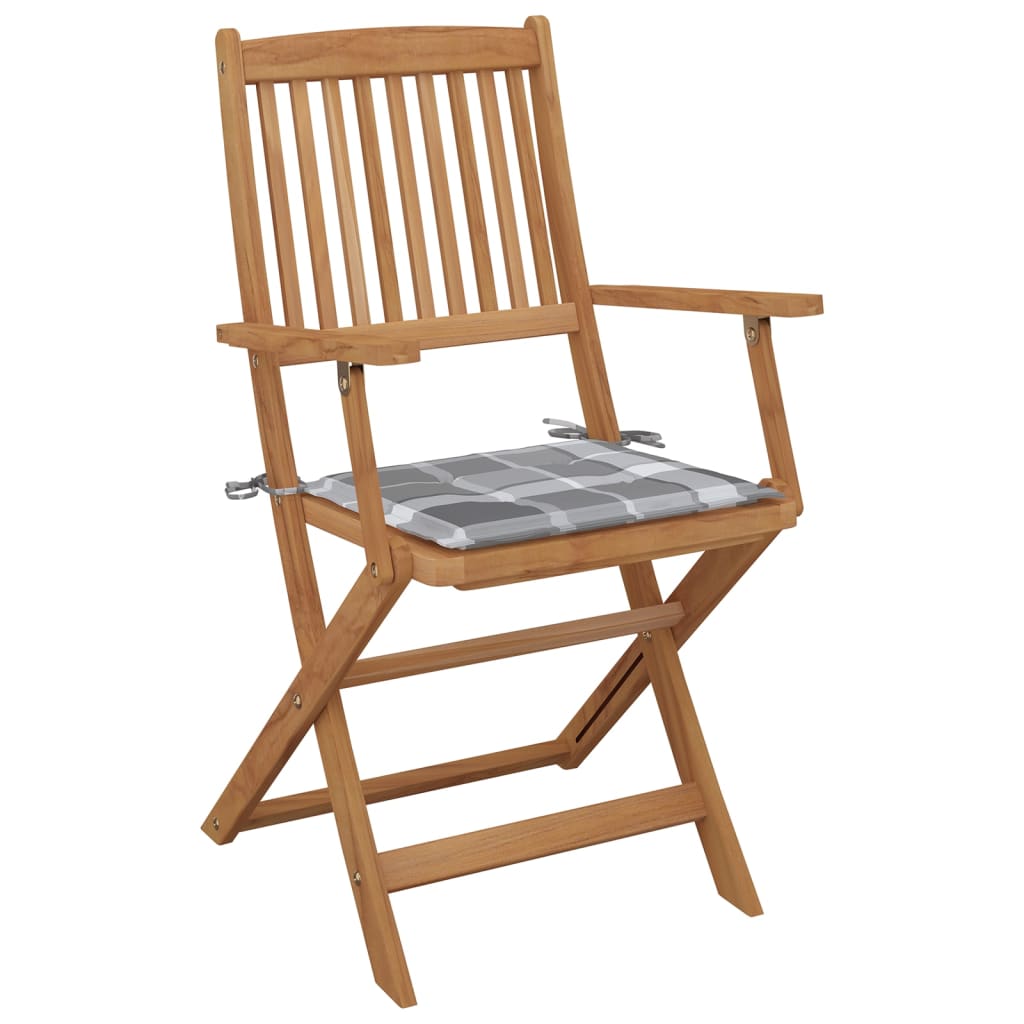 vidaXL Tuinstoelen 8 st inklapbaar met kussens massief acaciahout afbeelding