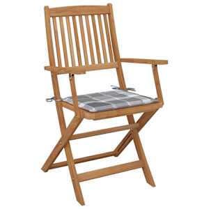 vidaXL Chaises pliables d'ext&eacute;rieur et coussins lot de 8 Bois d'acacia