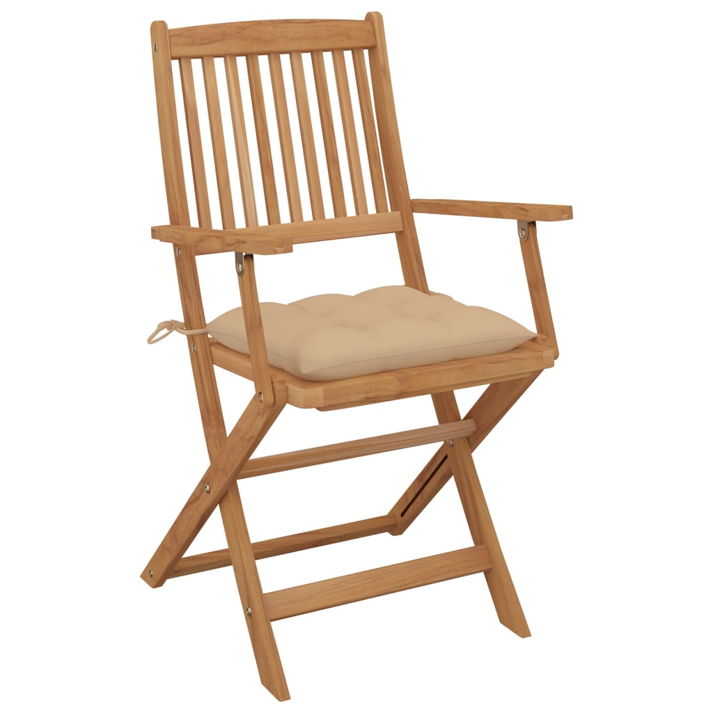 

vidaXL Tuinstoelen 8 st inklapbaar met kussens massief acaciahout