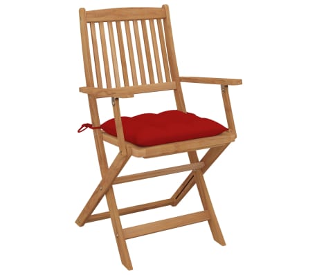 vidaXL Chaises pliables d'extérieur avec coussins 8 pcs Bois d'acacia