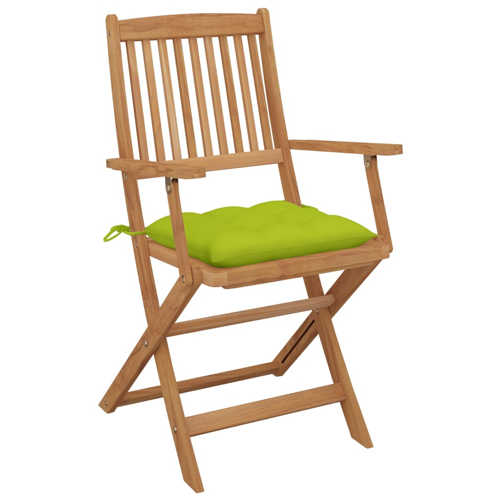 

vidaXL Tuinstoelen 8 st inklapbaar met kussens massief acaciahout