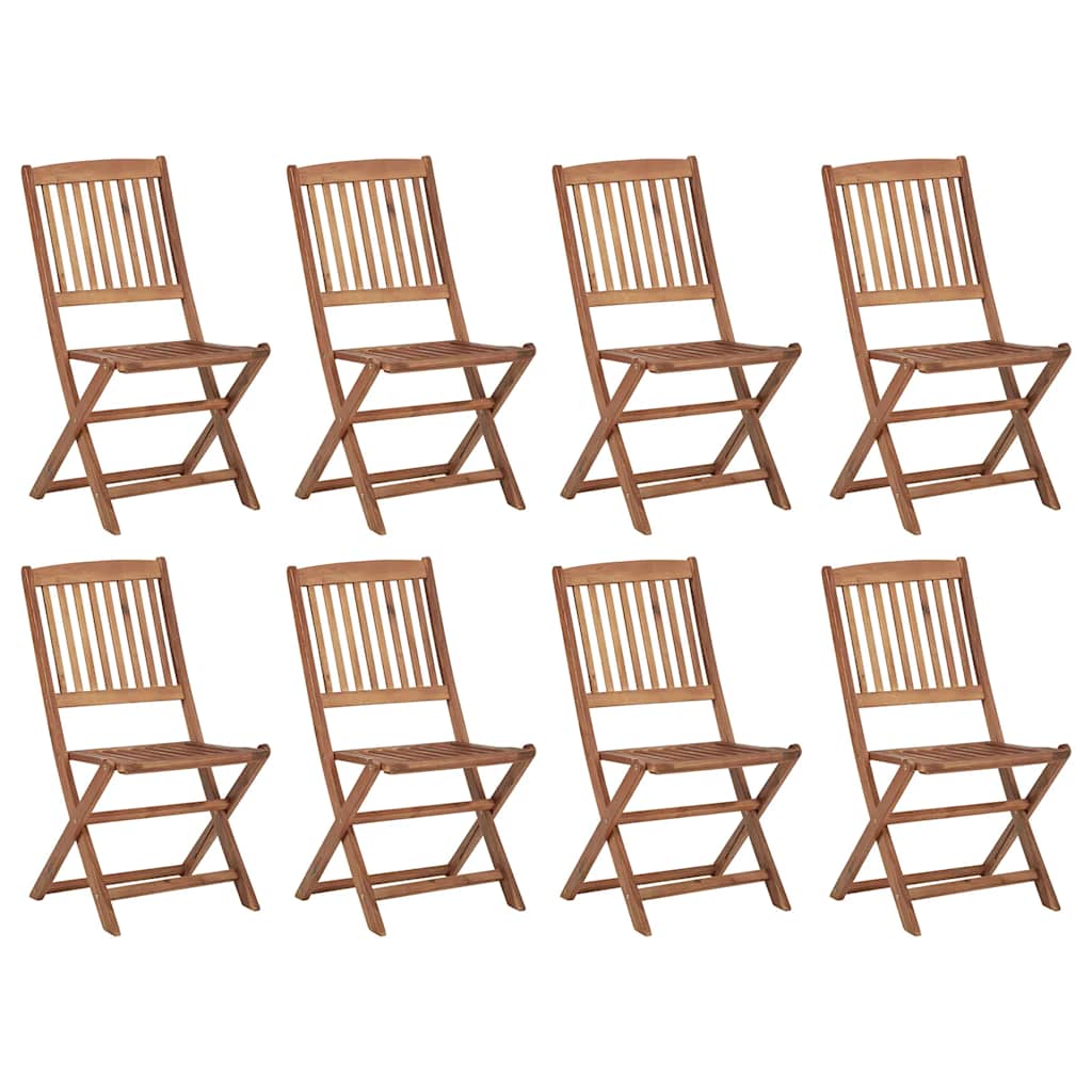 

vidaXL Tuinstoelen 8 st inklapbaar met kussens massief acaciahout