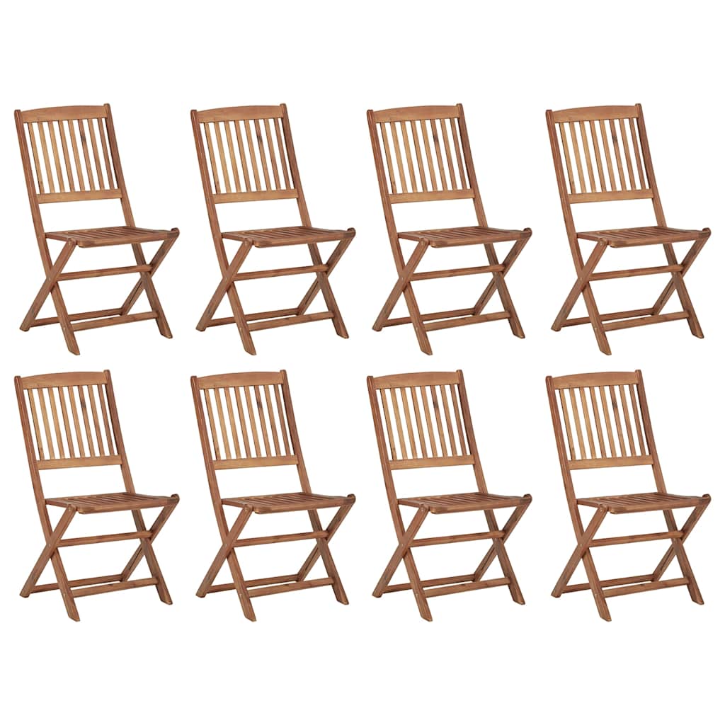

vidaXL Tuinstoelen 8 st inklapbaar met kussens massief acaciahout