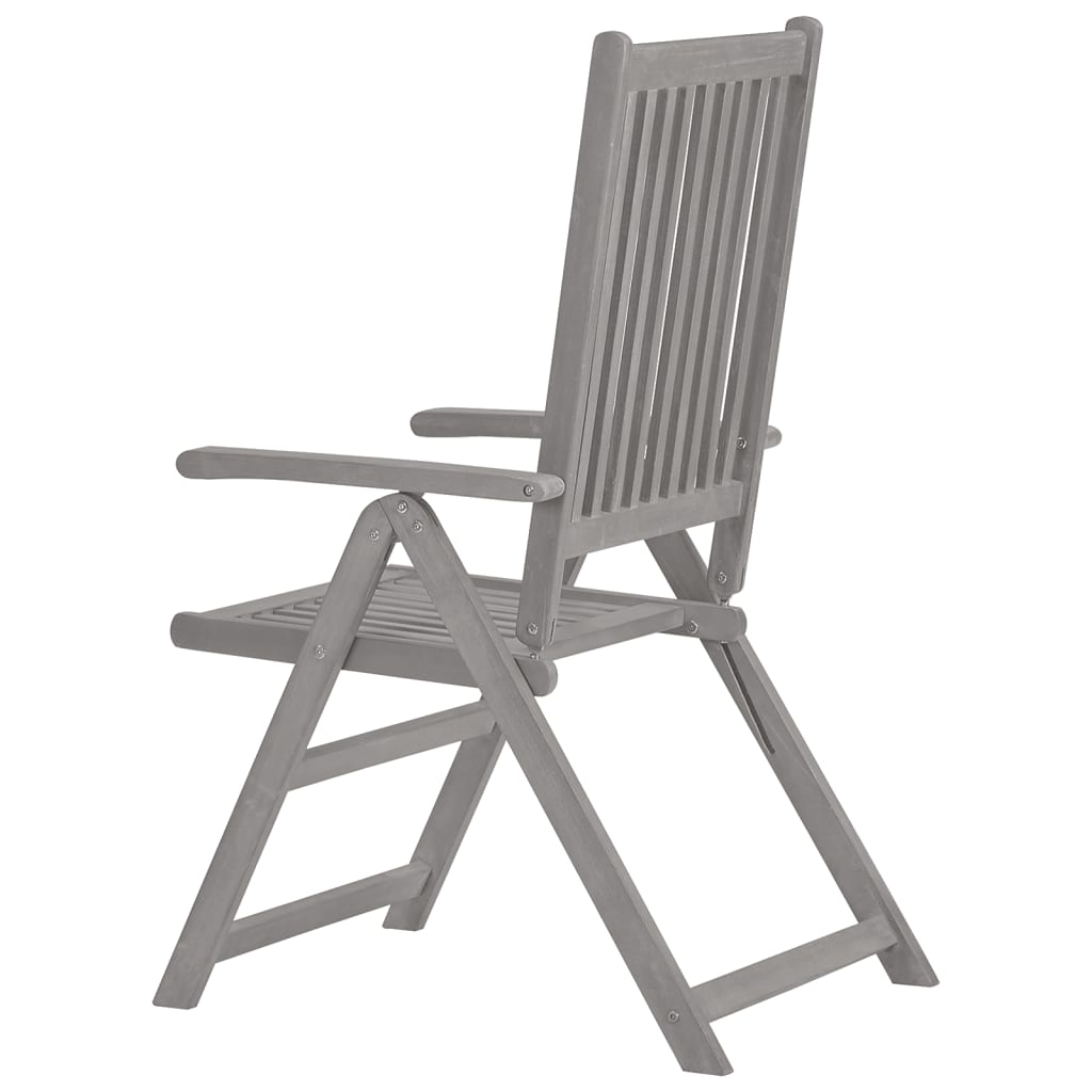 Zahradní polohovací židle s poduškami 8 ks šedé akáciové dřevo