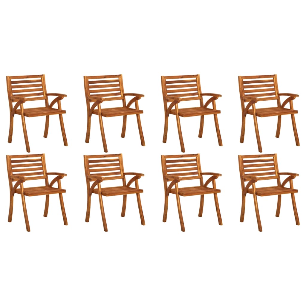 Chaises de jardin 8 pcs Bois d'acacia solide