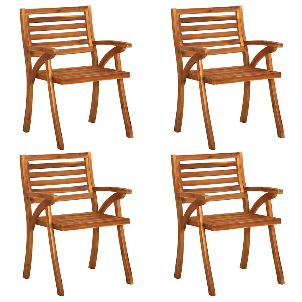 vidaXL Tuinstoelen 4 st met kussens massief acaciahout afbeelding