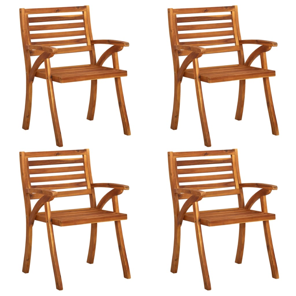  Záhradné stoličky so sedákmi 4 ks akáciový masív