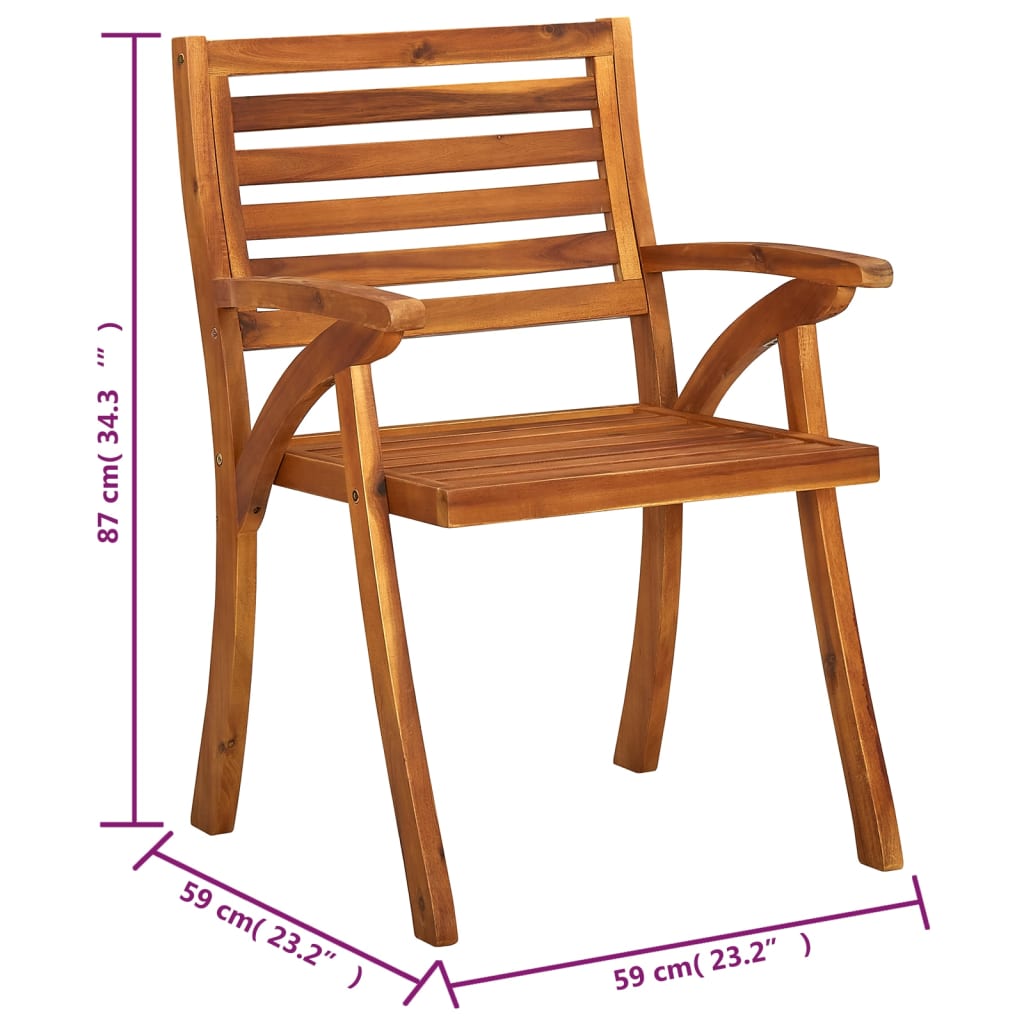 imagem de vidaXL Cadeiras de jardim com almofadões 8 pcs acácia maciça11