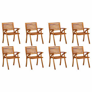 vidaXL Vrtne stolice s jastucima 8 kom od masivnog drva bagrema