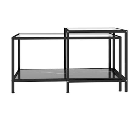 vidaXL 2-delige Salontafelset gehard glas zwart