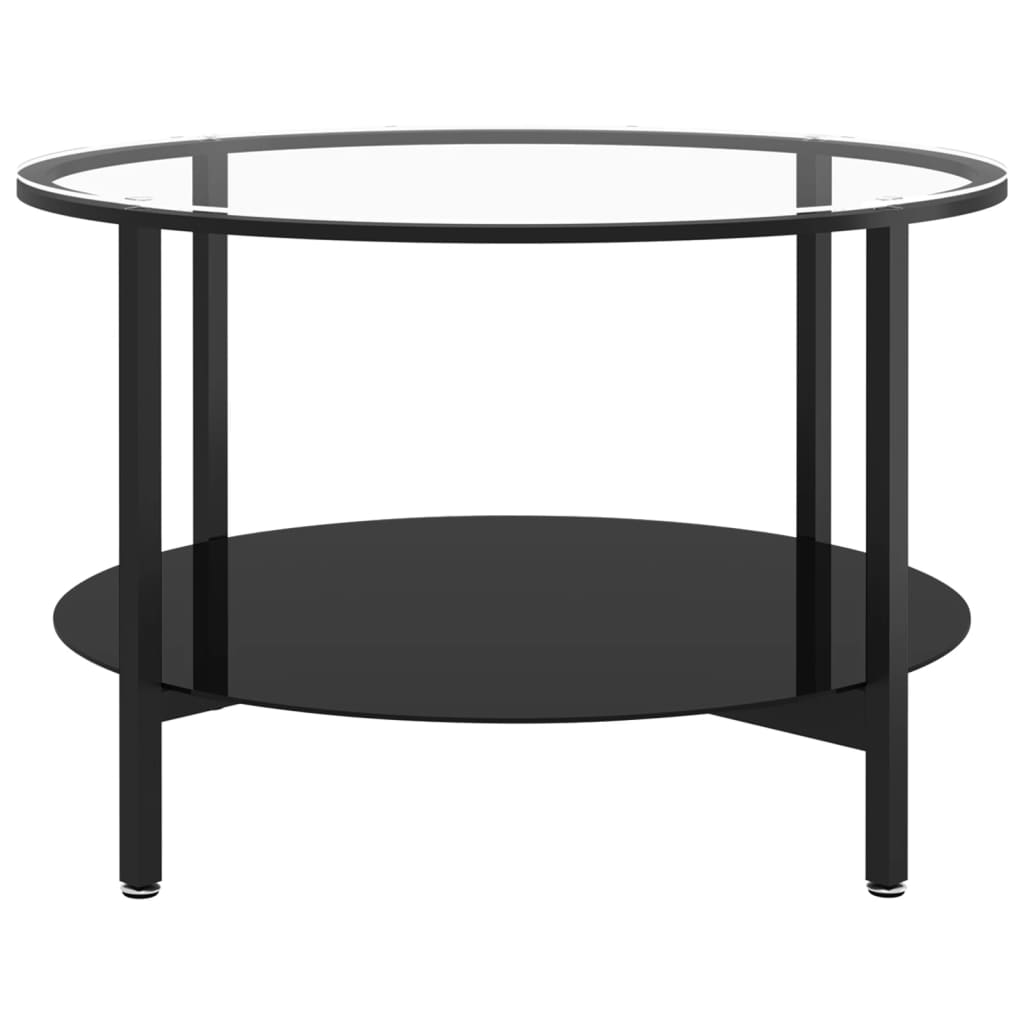 

vidaXL Salontafel 70 cm gehard glas zwart en transparant