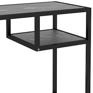 PC stůl černý mramor 100 x 36 x 74 cm tvrzené sklo - obrázek 5
