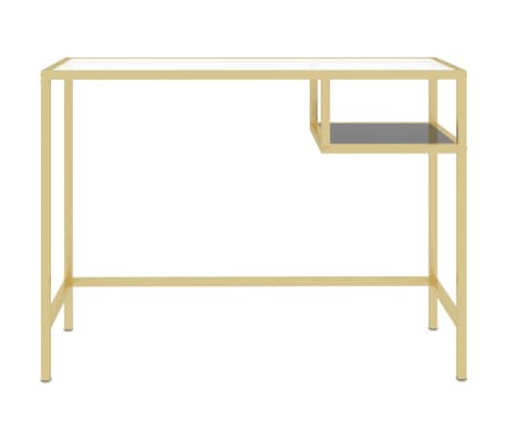 vidaXL Computerbureau 100x36x74 cm gehard glas transparant