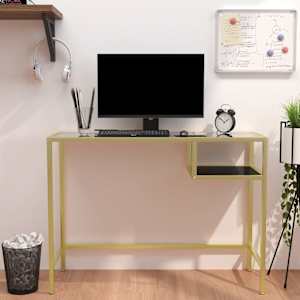 PC stůl průhledný 100 x 36 x 74 cm tvrzené sklo - obrázek 1