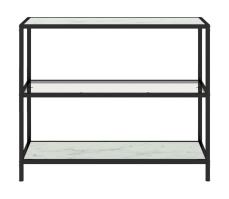 vidaXL Polica prozorna in bel marmor 100x36x90 cm kaljeno steklo