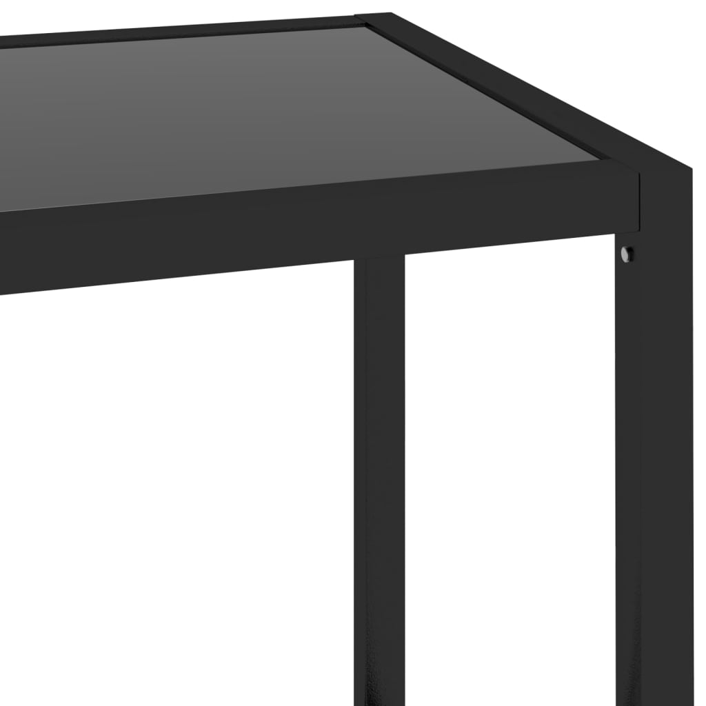  Konzolový stolík čierny mramor a priehľadný 100x36x168 cm tvrdené sklo