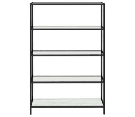 vidaXL Hylle hvit marmor og gjennomsiktig 100x36x168 cm herdet glass