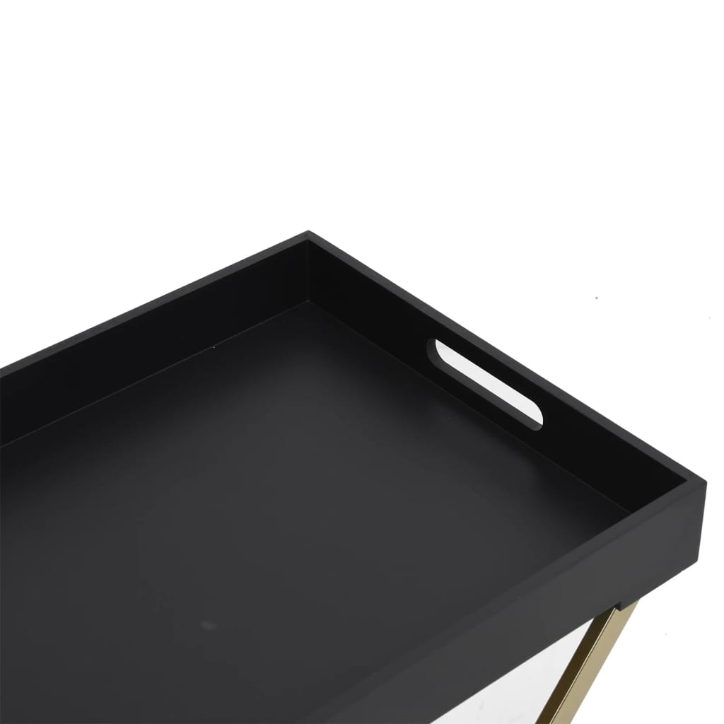  Skladací stôl zlatý a čierny 48x34x61 cm MDF