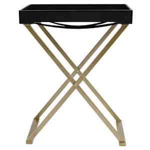 vidaXL Sammenleggbart bord gull og svart 48x34x61 cm MDF