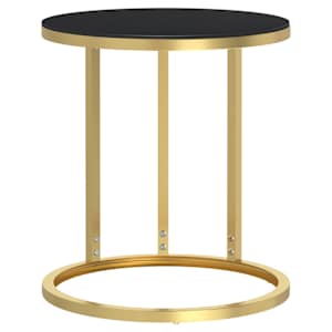 vidaXL lisalaud, kuldne ja must, 45 cm, karastatud klaas
