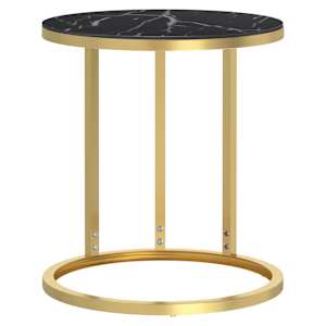 vidaXL lisalaud, kuldne ja must marmor, 45 cm, karastatud klaas
