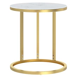 vidaXL lisalaud, kuldne ja valge marmor, 45 cm, karastatud klaas