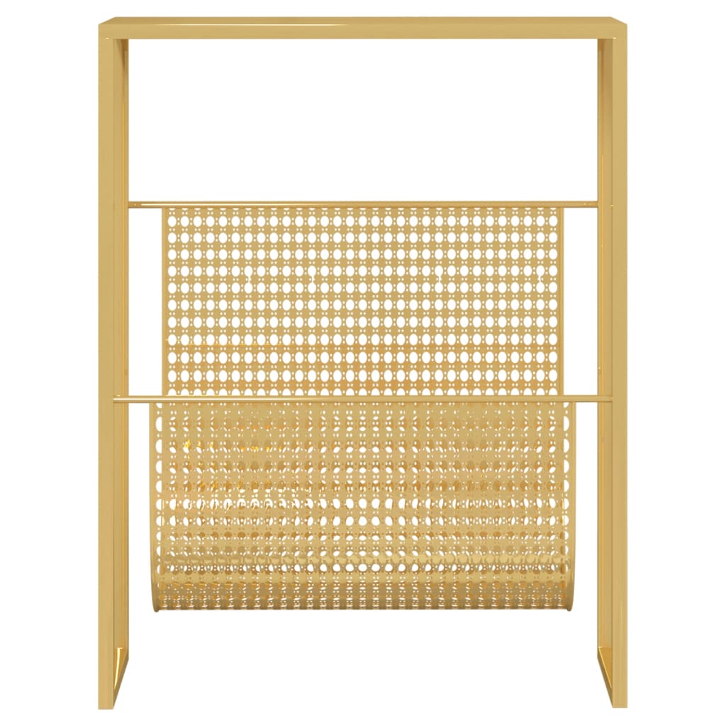 vidaXL Tidningsställ guld 35x15x45 cm stål