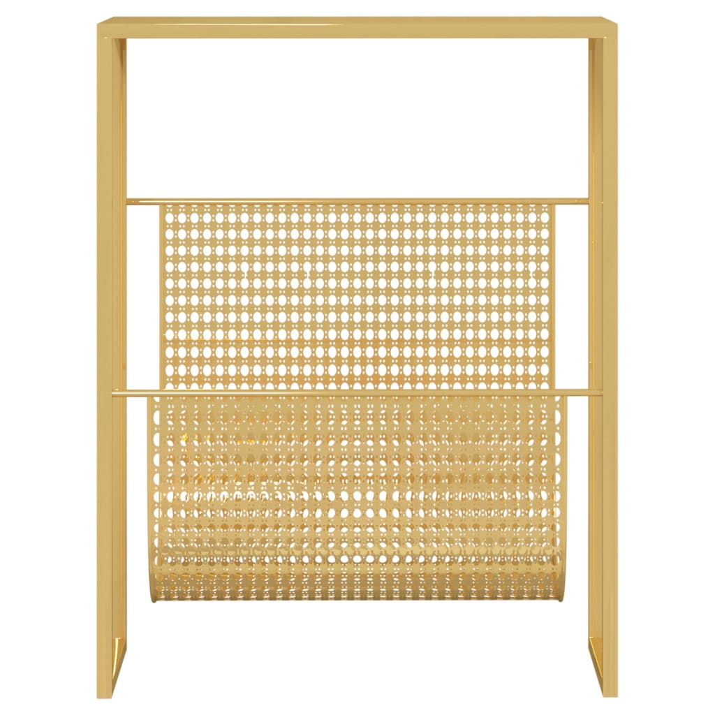 

vidaXL Tijdschriftenrek 35x15x45 cm staal goudkleurig