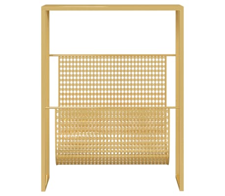 vidaXL Tidningsställ guld 35x15x45 cm stål