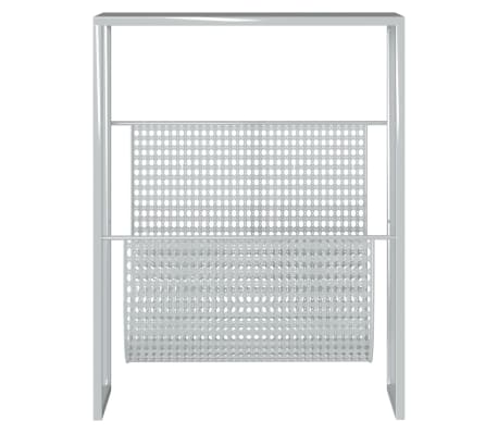 vidaXL Tijdschriftenrek 35x15x45 cm staal zilverkleurig