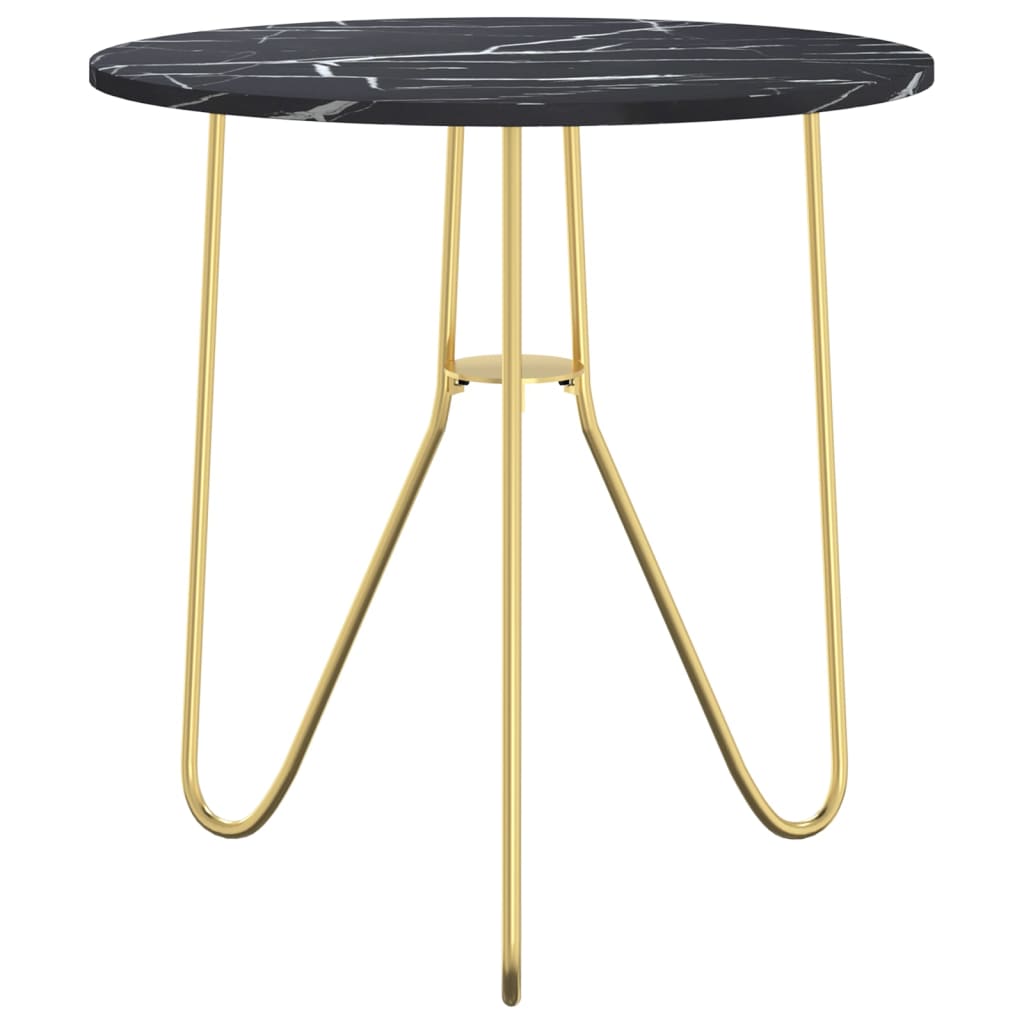 vidaXL Čajový stolek zlatý a černý mramor 48 cm MDF a železo