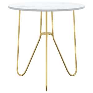 vidaXL Arbatos staliukas, auksinis ir marmuro, 48cm, MDF ir geležis