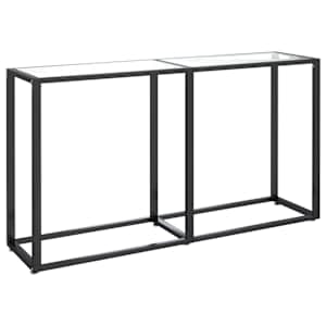 vidaXL konsoollaud, l&auml;bipaistev, 140 x 35 x 75,5 cm, karastatud klaas