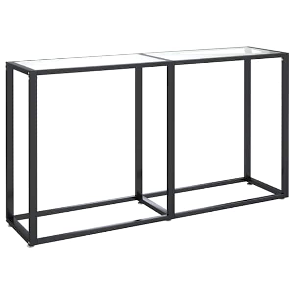 vidaXL konsoollaud, l&auml;bipaistev, 140 x 35 x 75,5 cm, karastatud klaas