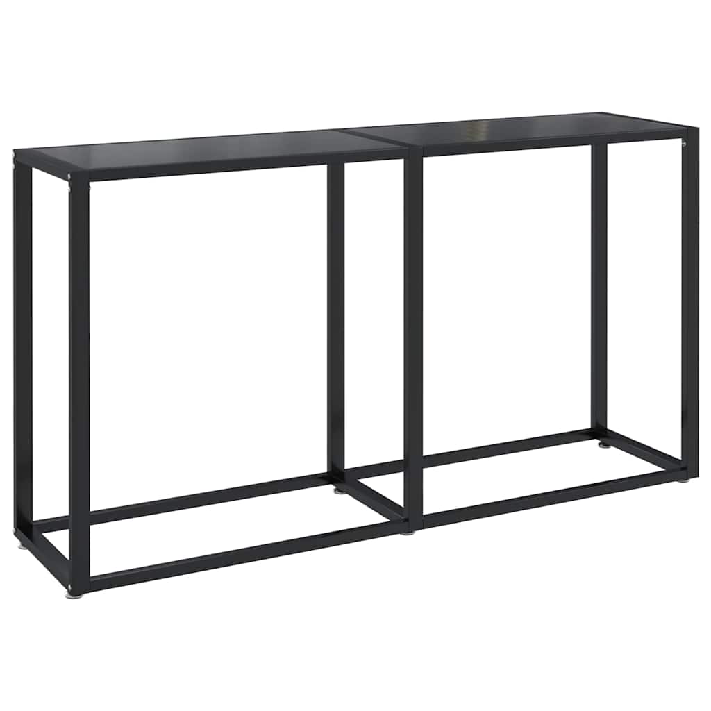 E-shop vidaXL Konzolový stolík čierny 140x35x75,5 cm tvrdené sklo