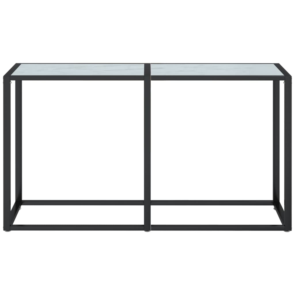 

vidaXL Wandtafel 140x35x75,5 cm gehard glas witmarmerkleurig