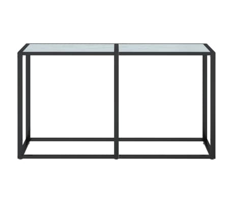vidaXL Konsollbord hvit marmor 140x35x75,5 cm herdet glass