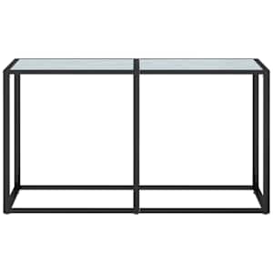 vidaXL Konsollbord hvit marmor 140x35x75,5 cm herdet glass