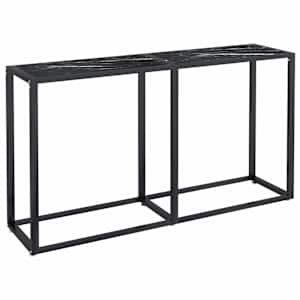 vidaXL konsoollaud, must marmor, 140 x 35 x 75,5 cm, karastatud klaas