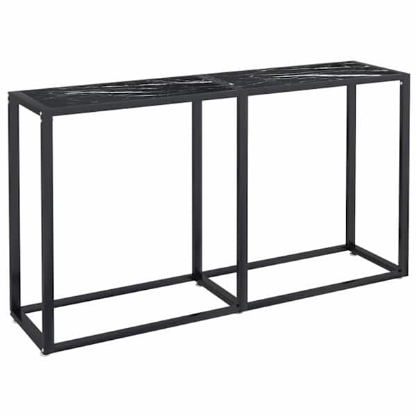vidaXL konsoollaud, must marmor, 140 x 35 x 75,5 cm, karastatud klaas
