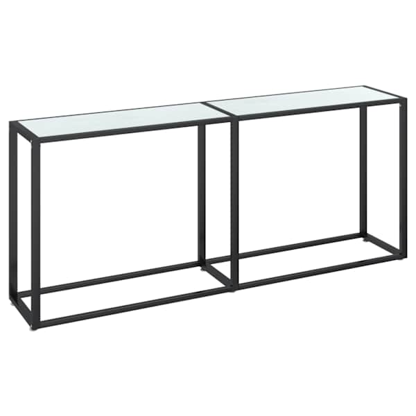 vidaXL konsoollaud, valge marmor, 180 x 35 x 75,5 cm, karastatud klaas