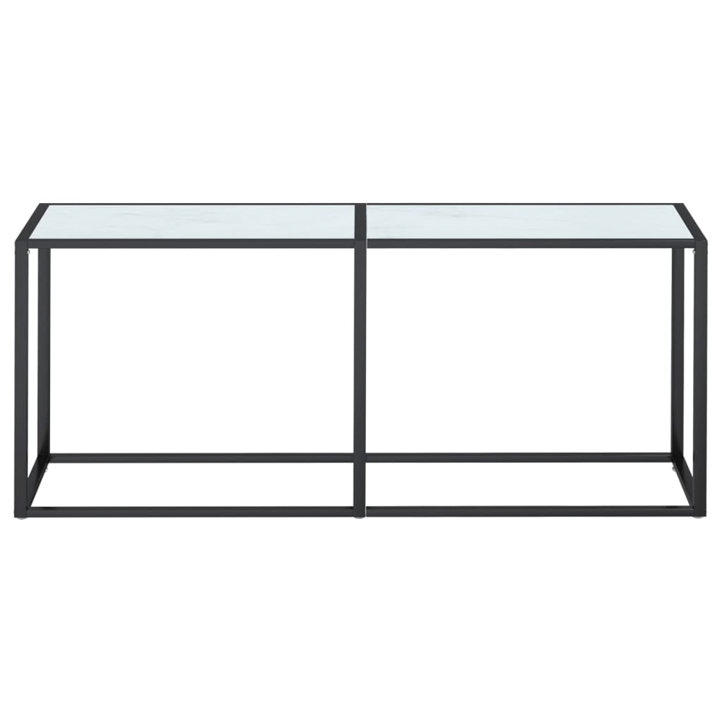 

vidaXL Wandtafel 180x35x75,5 cm gehard glas witmarmerkleurig